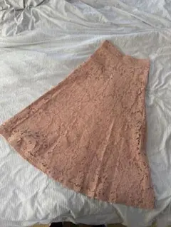 ZARA総レースダスティピンクロングスカート