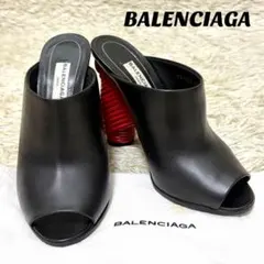 BALENCIAGA バレンシアガ　ミュール　サンダル　ヒール　レザー　ブラックのサムネイル