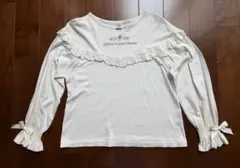 ★mezzo piano メゾピアノ長袖カットソー Tシャツ白★150