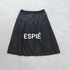 エスピエ◆ESPIÉ ハリコットンひざ丈スカート L ネイビー フレア ふわ 夏のサムネイル