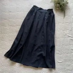 濃紺のフレアスカート ゴムウエスト　フリーサイズ