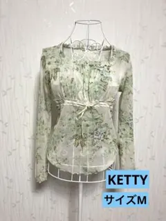 【美品】KETTY 花柄 シアーY2K フェアリーグランジ長袖ブラウス Mのサムネイル