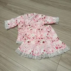 花柄ピンク浴衣セット　100