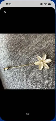 ロング　ピンブローチ　花のモチーフ