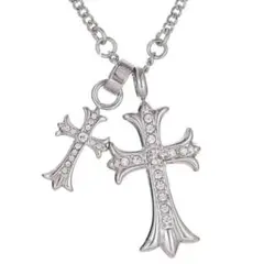ネックレス メンズ ブランド シルバー ゴールド 十字架　クリア ジルコニア★