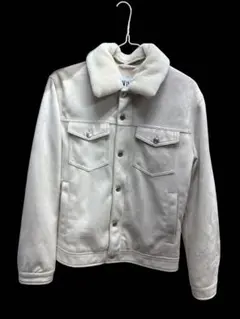 ZARA ザラ フェイクムートン ボアカラー ジャケット 白　　アイボリー M