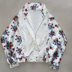 美品 レトロVOL ヴィンテージ テニスジャケット 花柄 刺繍 鳥ゆったり