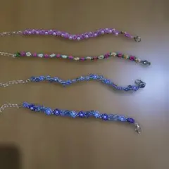 ハンドメイド ビーズブレスレット 4点セット
