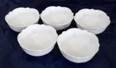 最終お値引き価格(TYOd319)花びら型陶器ボウル 5個セット