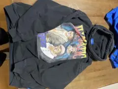 SEQUENZ ブラック グラフィックパーカー L