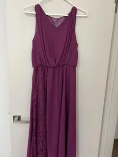 ノースリーブ ロングドレス パープル ネイビー