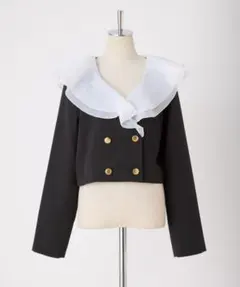 NICE CLAUP 襟取り外しできる/フリルショートマリンジャケット