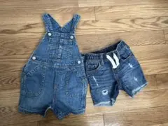 GAP デニムオーバーオール&ショートパンツ2点セット