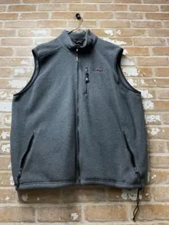 90s L.L.Bean フリースベスト　USA製　刺繍　グレー　エルエルビーン