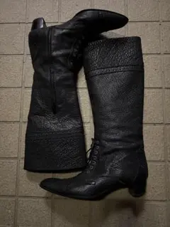 00s archive y2kブラックロングブーツ