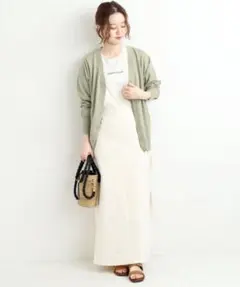 ⭐︎ 美品　IENA／イエナ　filartex Vネックカーディガン　グリーン ⭐︎