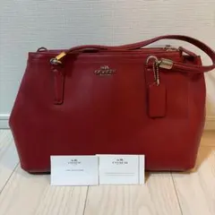 COACH コーチ ショルダーバッグ ハンドバッグ❂赤　レッド