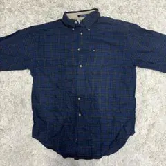 TOMMY HILFIGER ネイビー チェックシャツ M