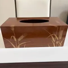 木製フローラルデザインティッシュボックス