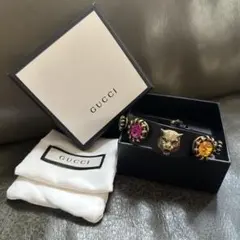 ✴︎希少品✴︎グッチ（GUCCI）タイガーヘッド クリスタル レザー ブレスレットのサムネイル