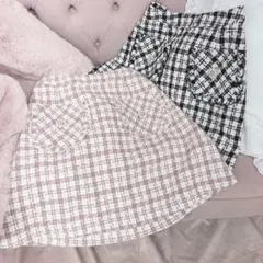 エブリン ピンク ビジューツイードスカート