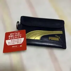 PUMA レザースリムウォレットブラックのサムネイル