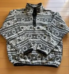 80s USA製　エルエルビーン　スナップT フリース　総柄