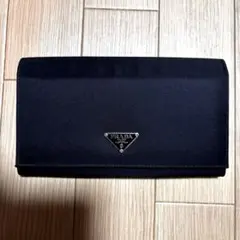 PRADA ブラック　長財布　ナイロン　　三角ロゴ