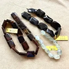 アクセサリーパーツ　オニキス・縞メノウ・ビードロ水晶のセット　おまけ付