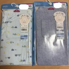 新品　TOPVALUズボン　90㎝ ×2 涼感レギンス　7分丈　くるま柄　くま柄