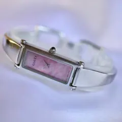 電池交換済】GUCCI グッチ 腕時計 1500L レクタンギュラ ピンク - メルカリ