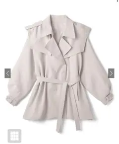 新品　GRLグレイル　リボンベルト付きショート丈トレンチコート　[k8959a]