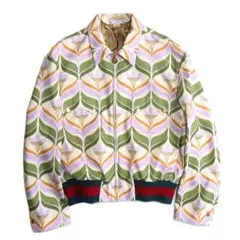 新品 グッチ×アディダス トレフォイルプリント ジップ ブルゾン 46サイズ