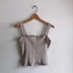 MISCH MASCH♡ニット生地キャミソール♡グレージュM♡ミッシュマッシュ♡のサムネイル