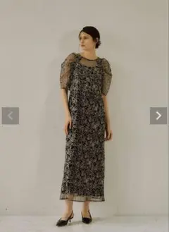 LE’RURE／Whole race layered dress