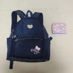 Hello Kitty リュック ネイビー ドット柄&財布