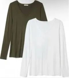 ❣️お買い得❣️マルチパック Tシャツ Vネック 長袖 レディース
