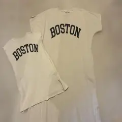 BOSTON ロゴ ノースリーブ ワンピース 親子コーデ