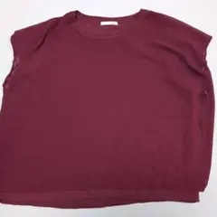 Auief バーガンディ ノースリーブトップス