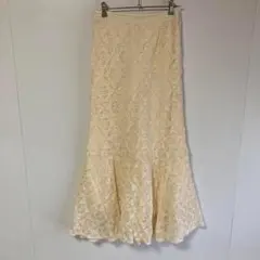 SLOBE IENA アイボリー レース フレアスカート