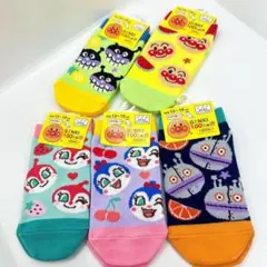 【新品未開封】フクスケ福助　アンパンマン　キッズ靴下　ソックス13-19cm×5