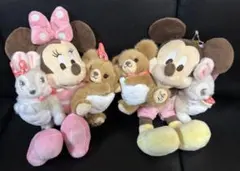 ユニベアシティ　ミッキー　ミニー　ぬいぐるみキーホルダー　2点セット