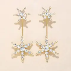 ピアス ゴールド 星 ロング キラキラ 揺れる 大ぶり 結婚式 アクセ 1232
