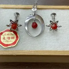 遺品整理 生前整理 本珊瑚 赤珊瑚イヤリング ネックレス