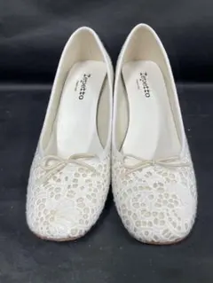 Repetto レペット レース パンプス 39 ヒール6cm ホワイト