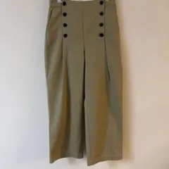 Dickies×nano universeカーキ ボタン付ワイドパンツ