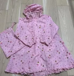 mikihouse レインコート ピンク バレリーナ柄
