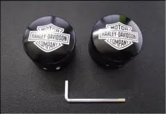 HARLEY-DAVIDSON◇アクスルナットカバー2個セット/アルミキャップ黒 