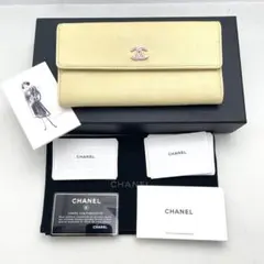 CHANEL シャネル　長財布　ココマーク　箱付属　イエロー　0805-1 CHANEL シャネル 長財布 ココマーク 箱付属 イエロー 0805-1 - メルカリ