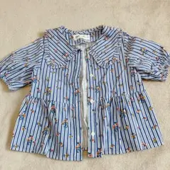 ZARA ストライプ シャツ 110 花柄 襟付きトップス ブラウス ボーダー